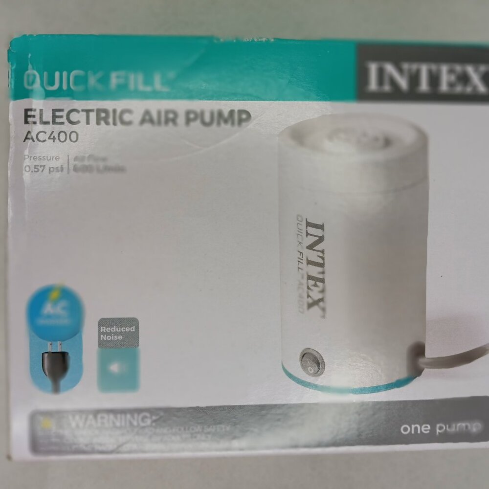 Intex- Electric Air Pump - Quickfill AC400 (110-120V) 0.57 PSI 400 L/min- NEW